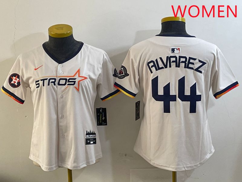 Women Houston Astros #44 Alvarez Cream Three generations Joint Name 2025 Nike MLB Jersey style 11